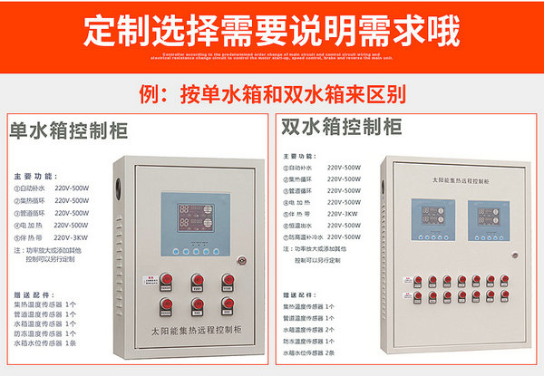 太阳能控制柜定制 集热控制柜定制-智恩太阳能集热工程控制柜